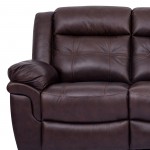 Marcel Manual Reclining Sofa in Dark Brown Leather