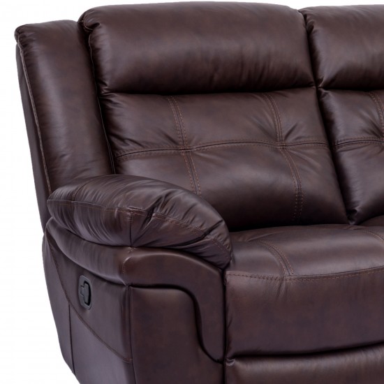 Marcel Manual Reclining Sofa in Dark Brown Leather