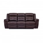 Marcel Manual Reclining 2 Piece Sofa and Recliner Set in Dark Brown Leather