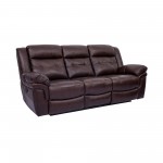 Marcel Manual Reclining 2 Piece Sofa and Recliner Set in Dark Brown Leather