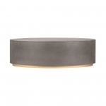 Anais Concrete and Brass Oval Coffee Table