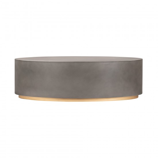 Anais Concrete and Brass Oval Coffee Table