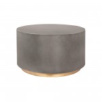 Anais Concrete and Brass Oval Coffee Table