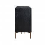 Carnaby 6 Drawer Dresser in Black Brushed Oak and Bronze