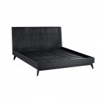 Carnaby King Platform Bed Frame in Black Brushed Oak Wood