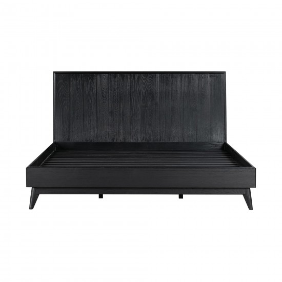 Carnaby King Platform Bed Frame in Black Brushed Oak Wood