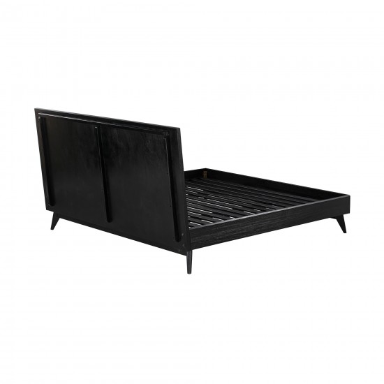 Carnaby King Platform Bed Frame in Black Brushed Oak Wood