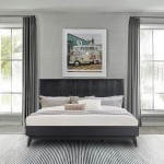 Carnaby King Platform Bed Frame in Black Brushed Oak Wood