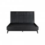 Carnaby Queen Platform Bed Frame in Black Brushed Oak Wood