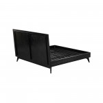 Carnaby Queen Platform Bed Frame in Black Brushed Oak Wood