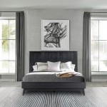 Carnaby Queen Platform Bed Frame in Black Brushed Oak Wood
