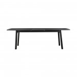 Holland Extendable Rectangle 98" Dining Table in Black Brushed Oak