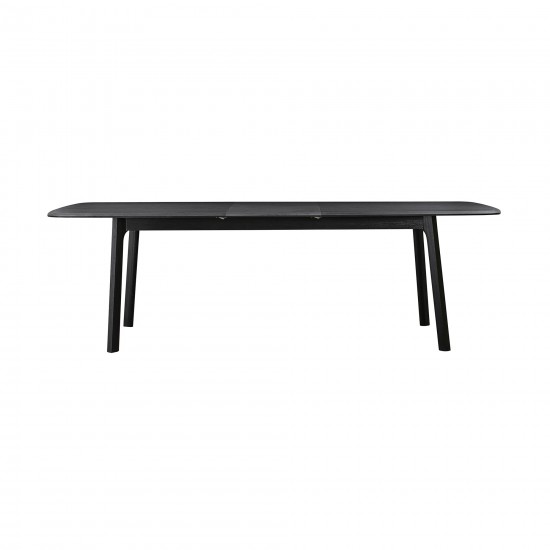 Holland Extendable Rectangle 98" Dining Table in Black Brushed Oak