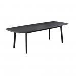 Holland Extendable Rectangle 98" Dining Table in Black Brushed Oak