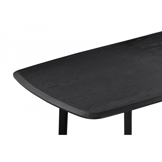 Holland Extendable Rectangle 98" Dining Table in Black Brushed Oak