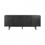 Holland 4 Door Sideboard Buffet in Black Brushed Oak Wood