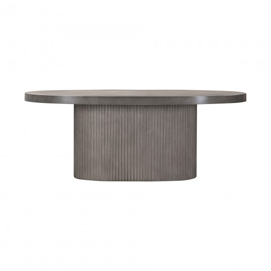 Wave Oval Dining Table in Grey Concrete