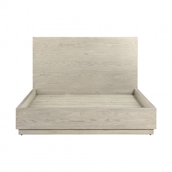 Abbey Queen Platform Bed Frame in Grey Oak Wood