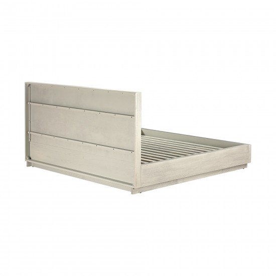 Abbey Queen Platform Bed Frame in Grey Oak Wood