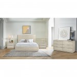Abbey Queen Platform Bed Frame in Grey Oak Wood