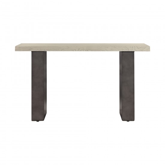 Abbey Concrete and Grey Oak Wood Console Table