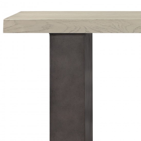 Abbey Concrete and Grey Oak Wood Console Table