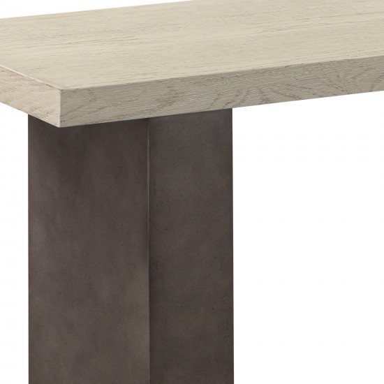 Abbey Concrete and Grey Oak Wood Console Table