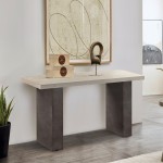 Abbey Concrete and Grey Oak Wood Console Table