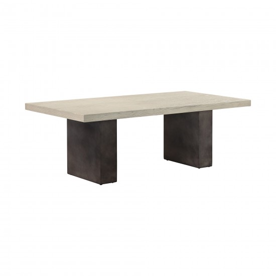 Abbey Concrete and Grey Oak Wood Coffee Table