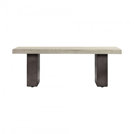 Abbey Concrete and Grey Oak Wood Dining Table