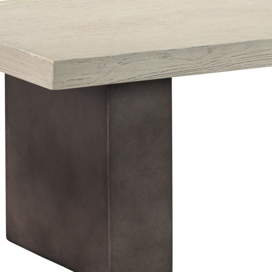 Abbey Concrete and Grey Oak Wood Dining Table