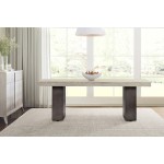 Abbey Concrete and Grey Oak Wood Dining Table