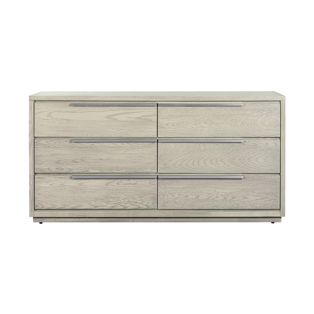 Abbey 6 Drawer Dresser in Grey Oak Wood