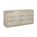 Abbey 6 Drawer Dresser in Grey Oak Wood