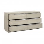 Abbey 6 Drawer Dresser in Grey Oak Wood