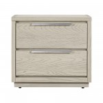 Abbey 2 Drawer Nightstand in Grey Oak Wood