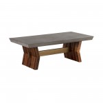 Picadilly Rectangle Dining Table in Acacia Wood and Concrete