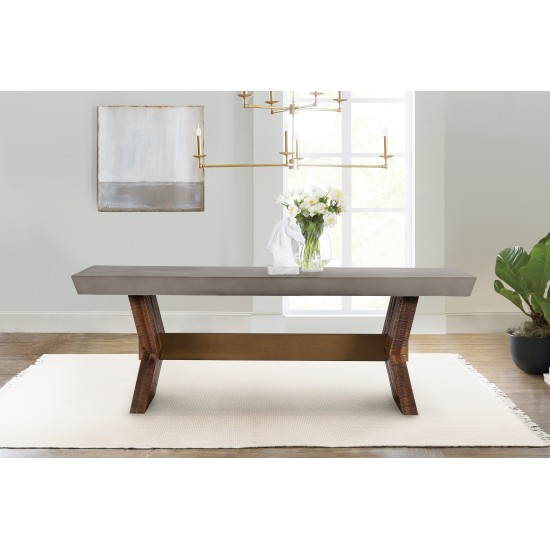 Picadilly Rectangle Dining Table in Acacia Wood and Concrete