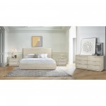 Abbey King 4 Piece Bedroom Set in Grey Oak Wood
