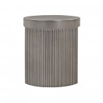 Wave Round Indoor or Outdoor Accent Stool End Table in Grey Concrete