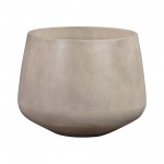 Amethyst Medium Round Lightweight White Concrete Indoor or Planter in white