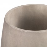 Amethyst Medium Round Lightweight White Concrete Indoor or Planter in white