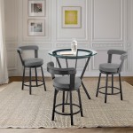 Naomi and Bryant 4-Piece Counter Height Dining Set in Black Metal