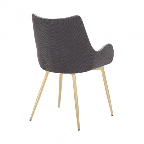 Avery Two Tone Grey Fabric Dining Room Chair with Gold Legs