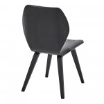 Ontario Gray Faux Leather and Black Wood Dining Chairs - Set of 2