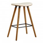 Piper 26" Counter Height Backless Bar Stool in Cream Faux Leather