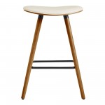 Piper 26" Counter Height Backless Bar Stool in Cream Faux Leather