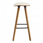 Piper 26" Counter Height Backless Bar Stool in Cream Faux Leather