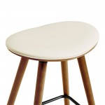 Piper 26" Counter Height Backless Bar Stool in Cream Faux Leather