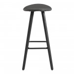 Piper 26" Counter Height Backless Bar Stool in Gray Faux Leather and Black Wood